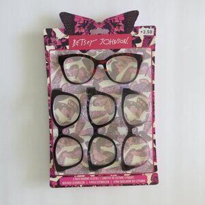 (#135) Betsey Johnson Women's Reading 4-pack  Glasses Set Readers